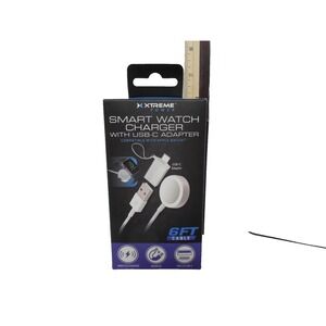 NIB Xtreme Power Smart Watch Charger / USB A & C Adapter 6 ft cable  Apple Comp.